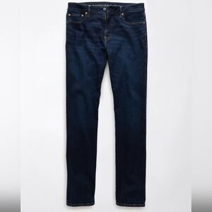 American Eagle Airflex + Slim Straight Blue Dark Wash Jeans